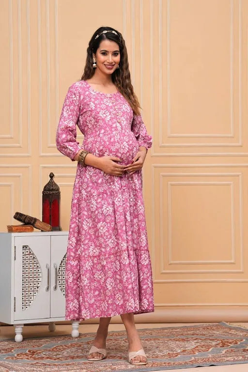 Premium Cotton Maternity and Feeding Gown Kurtis for Women