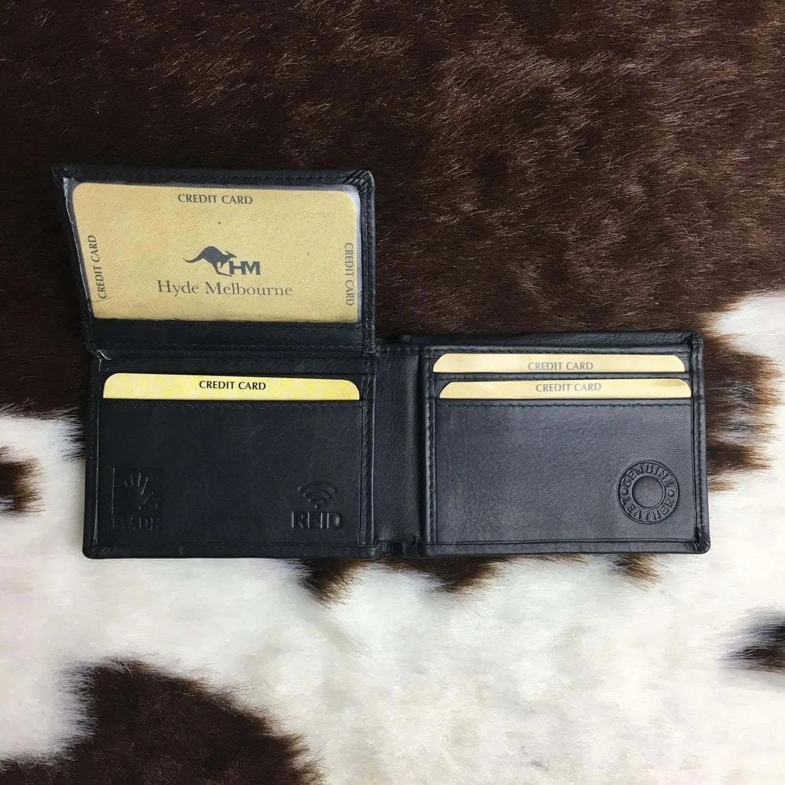 Rick Men's Black Leather Wallet with Personalised Handwriting - KALGHI