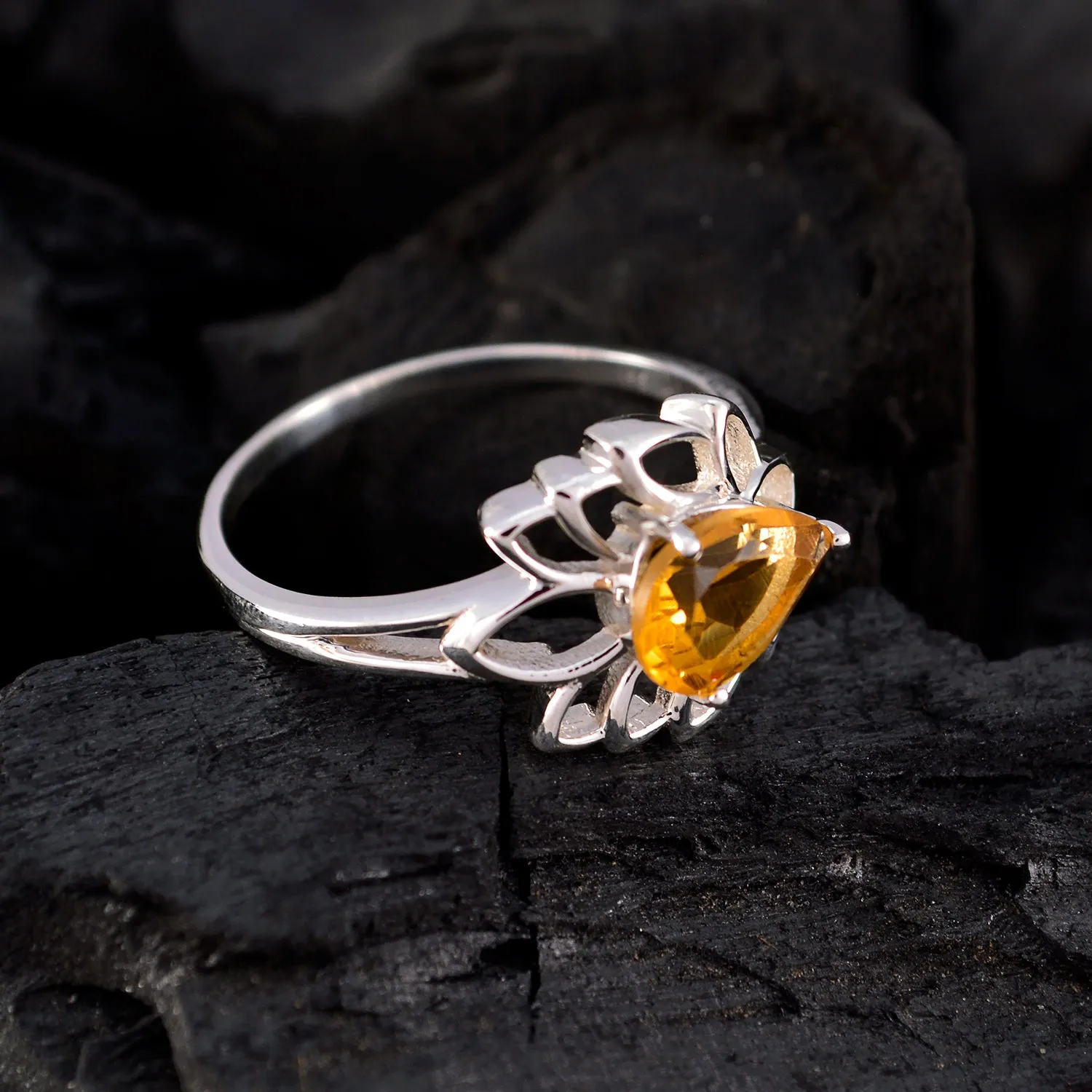 Riyo Elegant Gems Citrine 925 Sterling Silver Ring Watch Jewelry Box