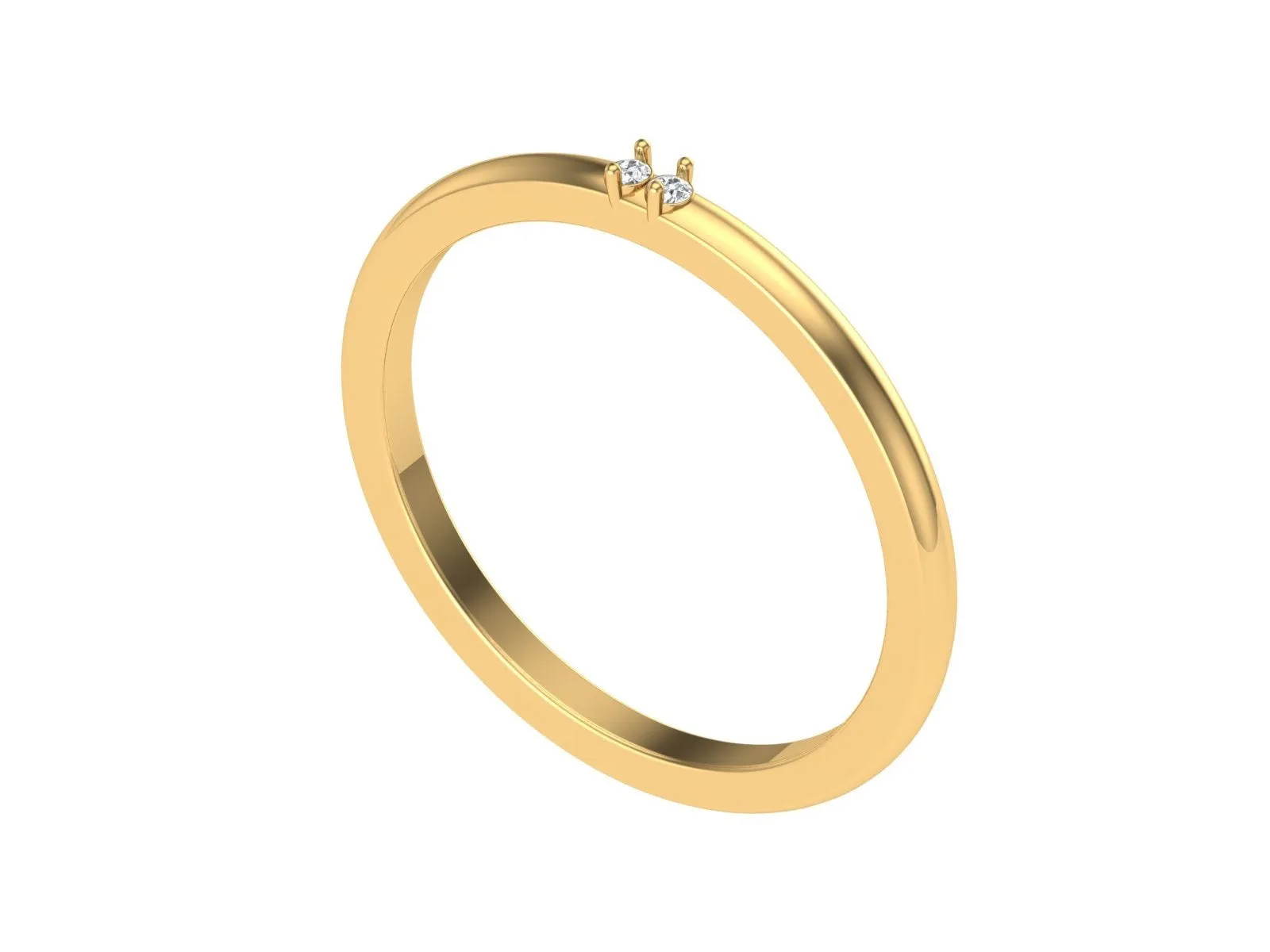 Round Diamond Stackable Ring in 14k Solid Gold