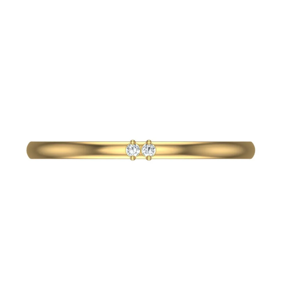 Round Diamond Stackable Ring in 14k Solid Gold