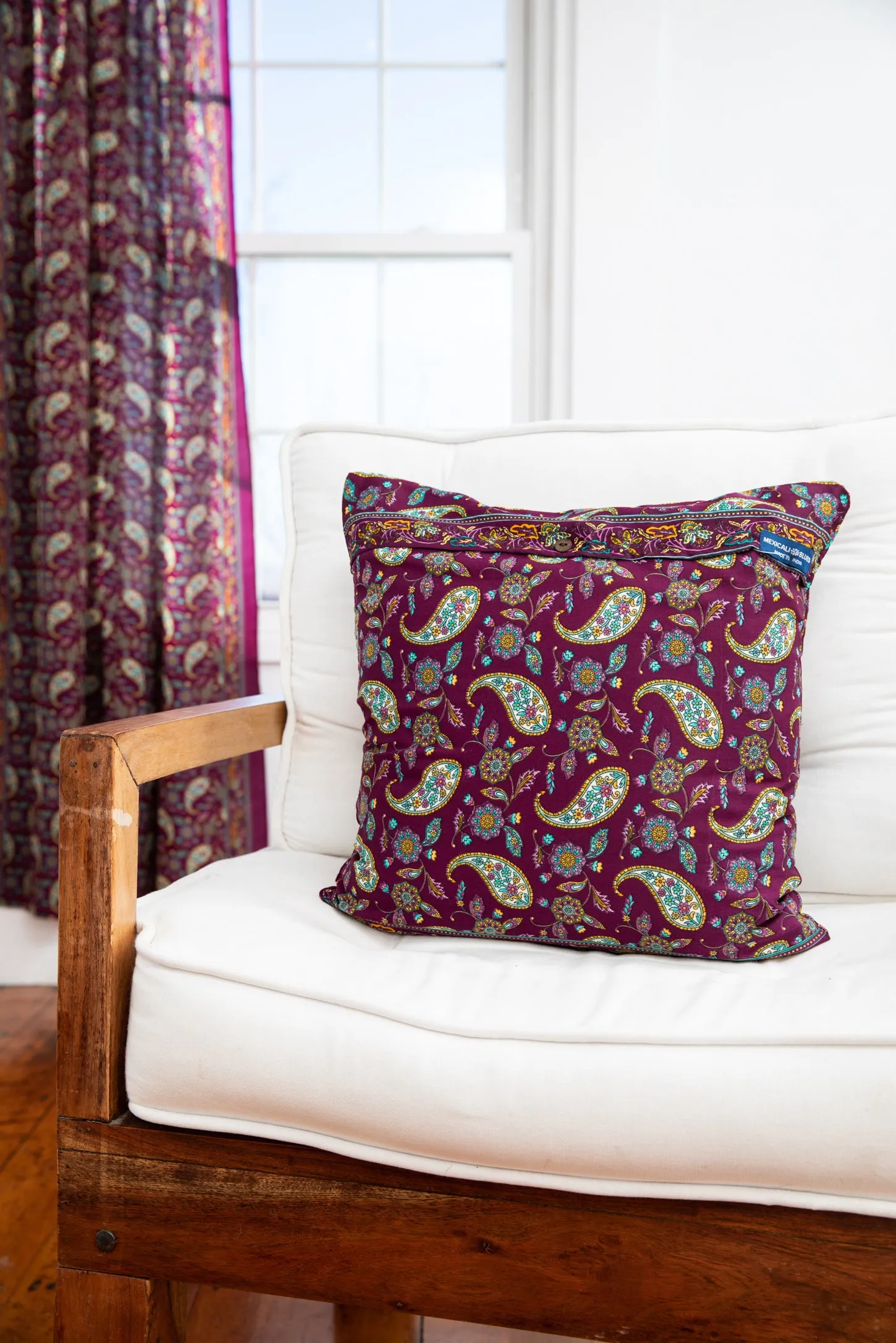 Sari Inspired Floral Pillow Cover