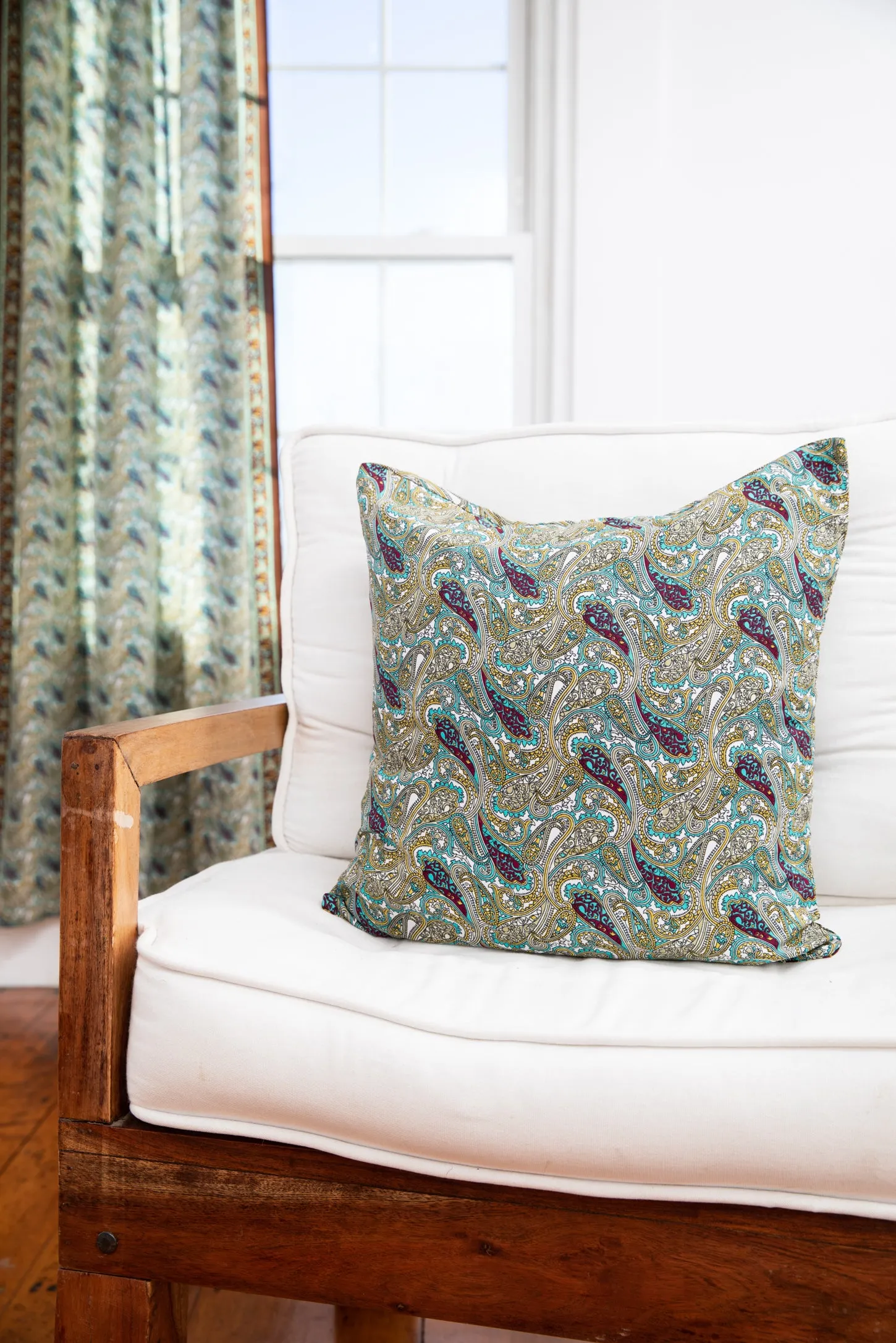 Sari Inspired Floral Pillow Cover