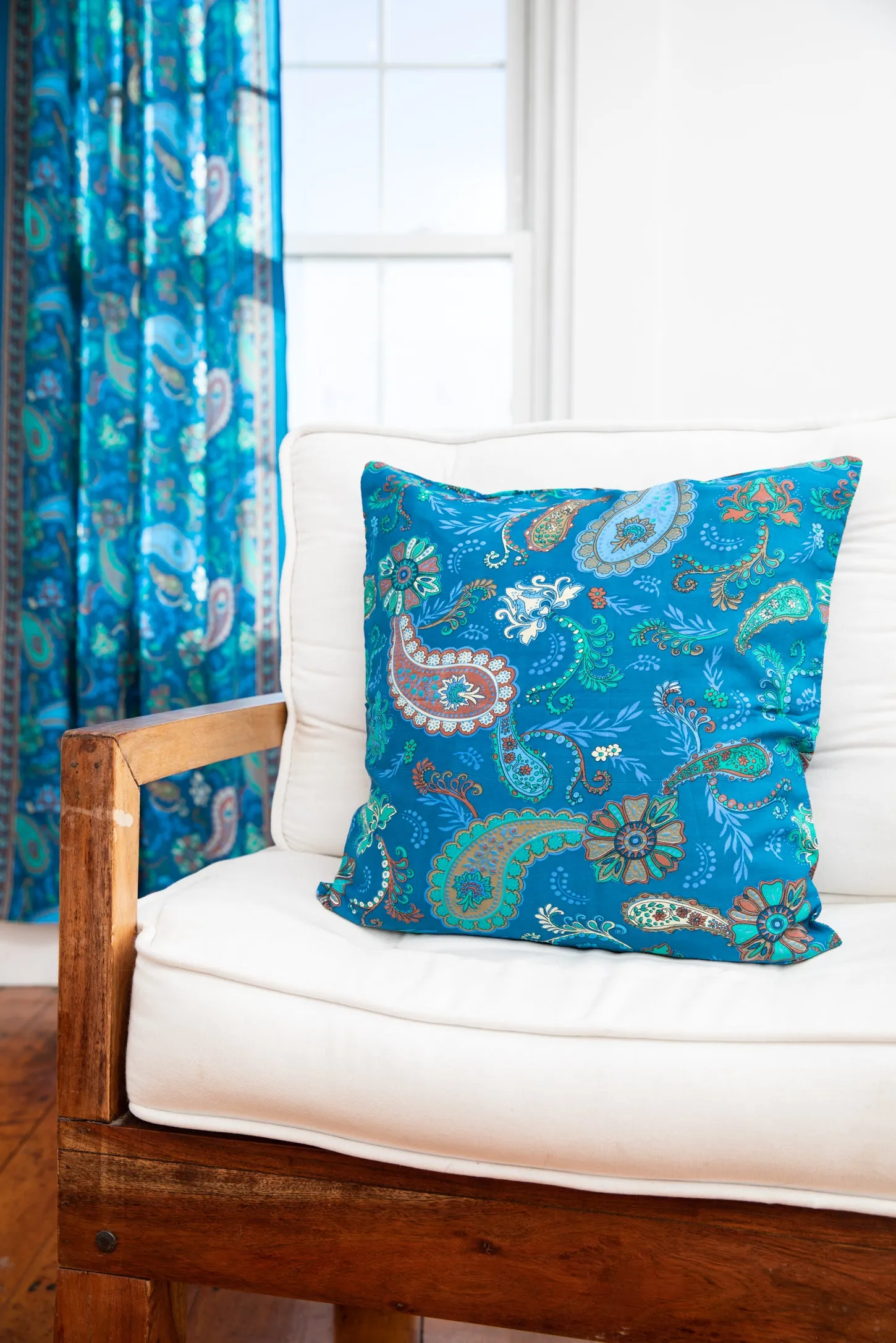 Sari Inspired Floral Pillow Cover