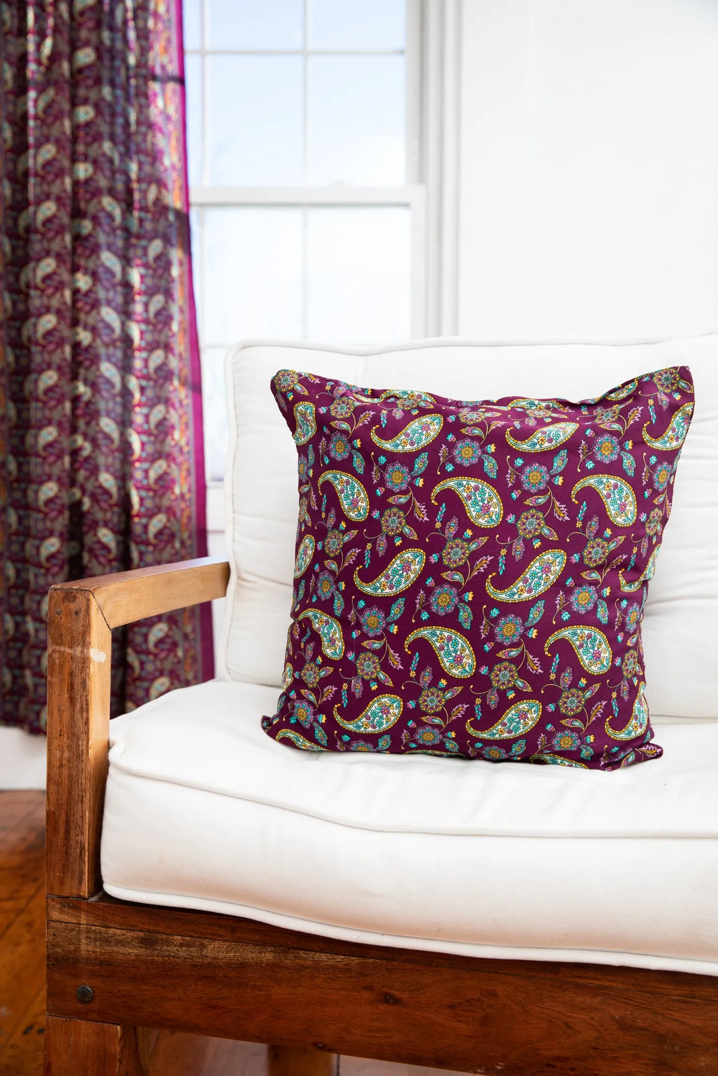 Sari Inspired Floral Pillow Cover