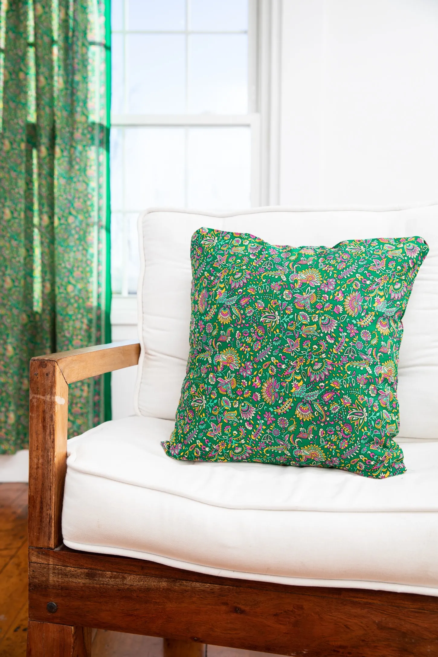 Sari Inspired Floral Pillow Cover