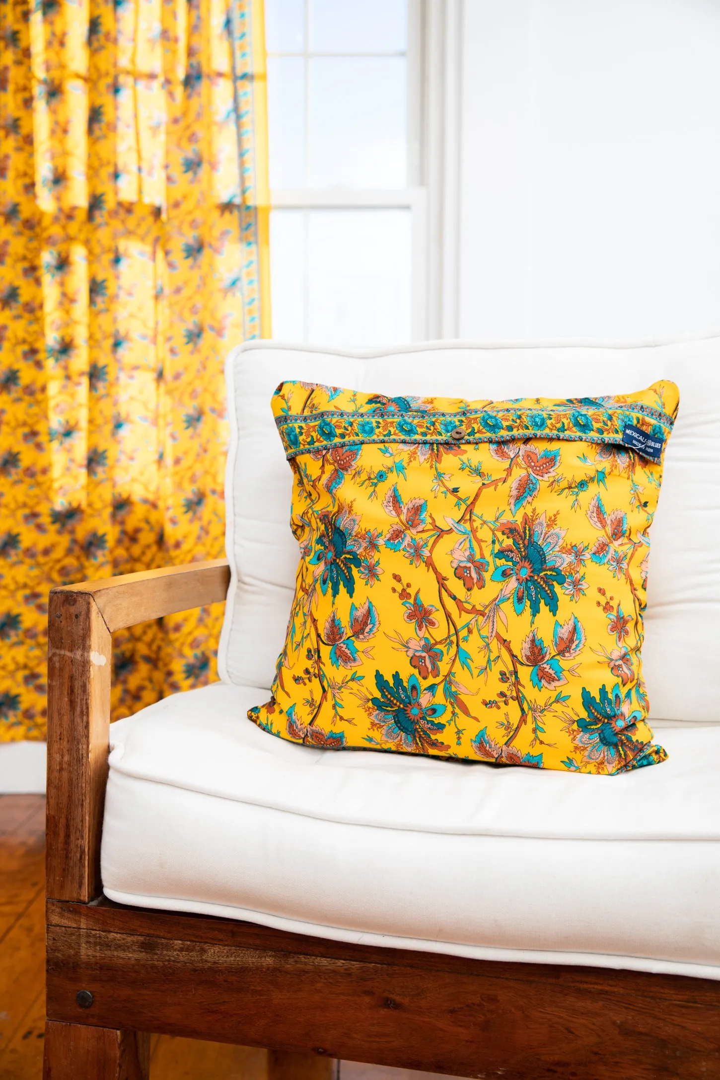 Sari Inspired Floral Pillow Cover