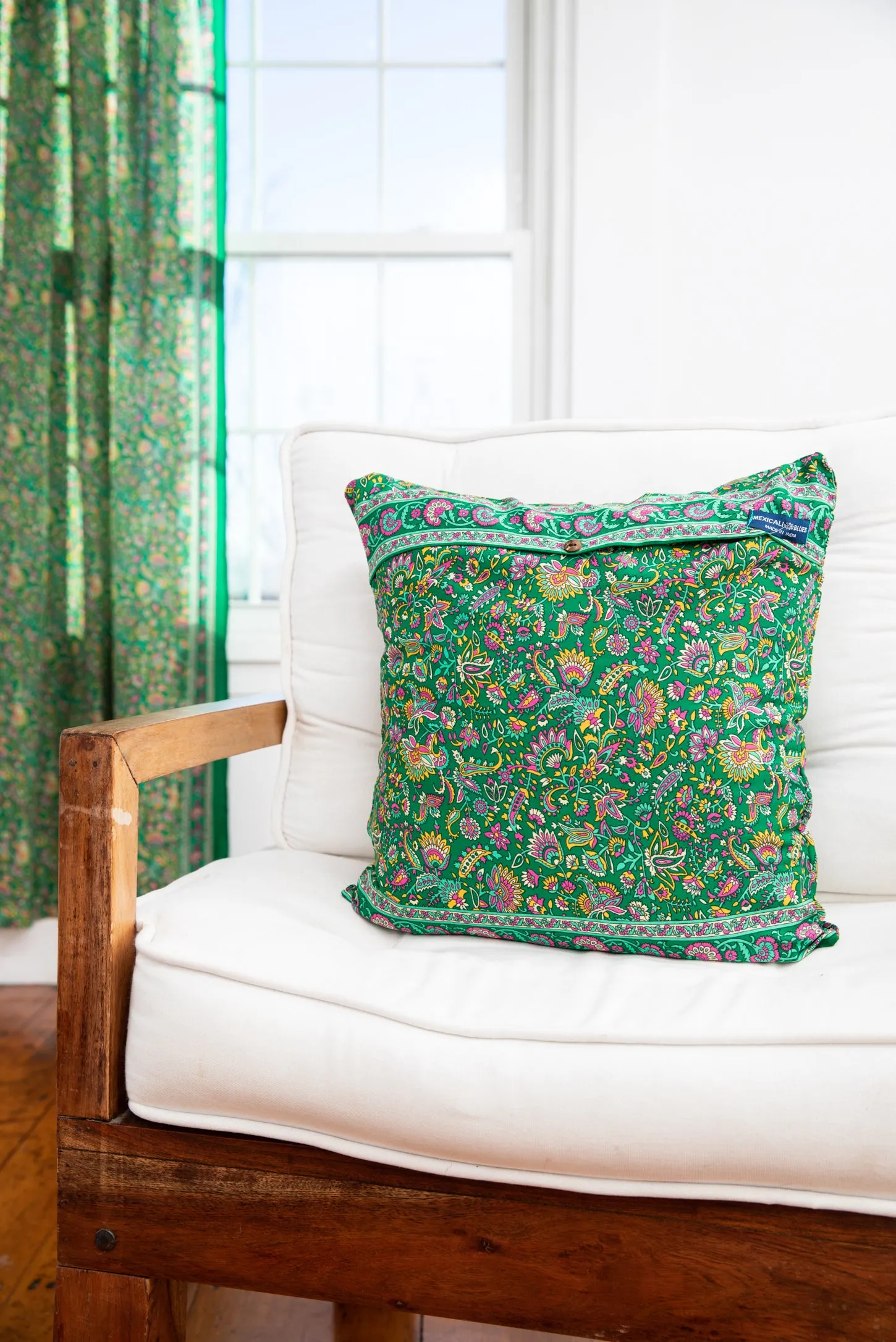 Sari Inspired Floral Pillow Cover