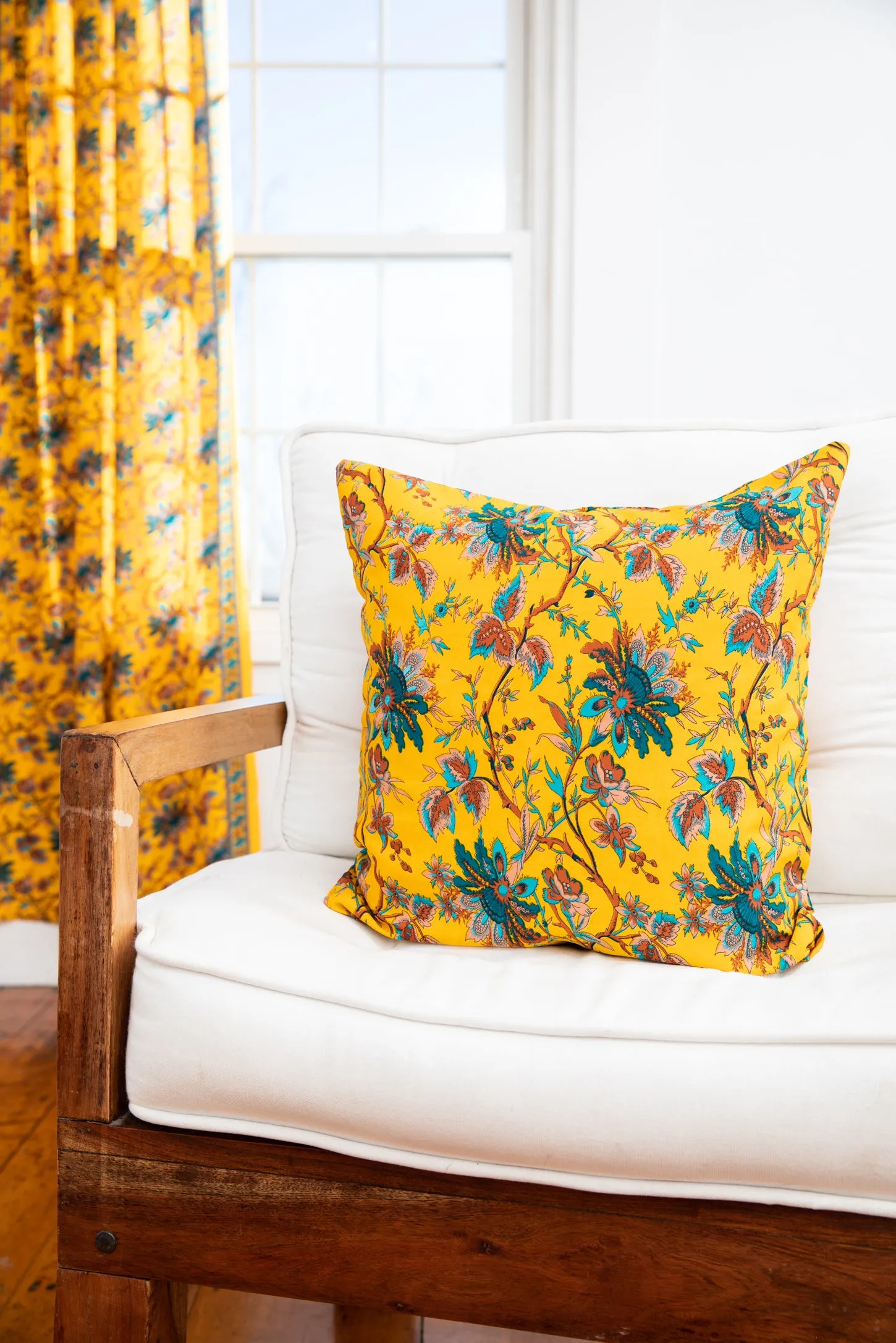 Sari Inspired Floral Pillow Cover