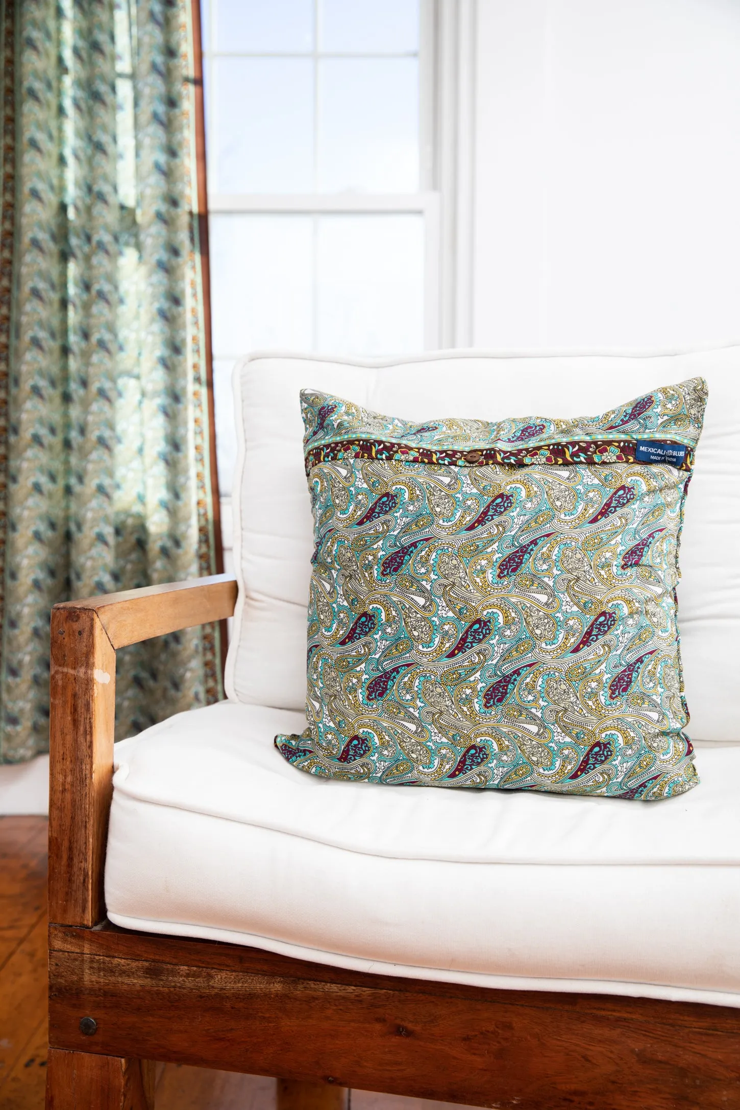 Sari Inspired Floral Pillow Cover