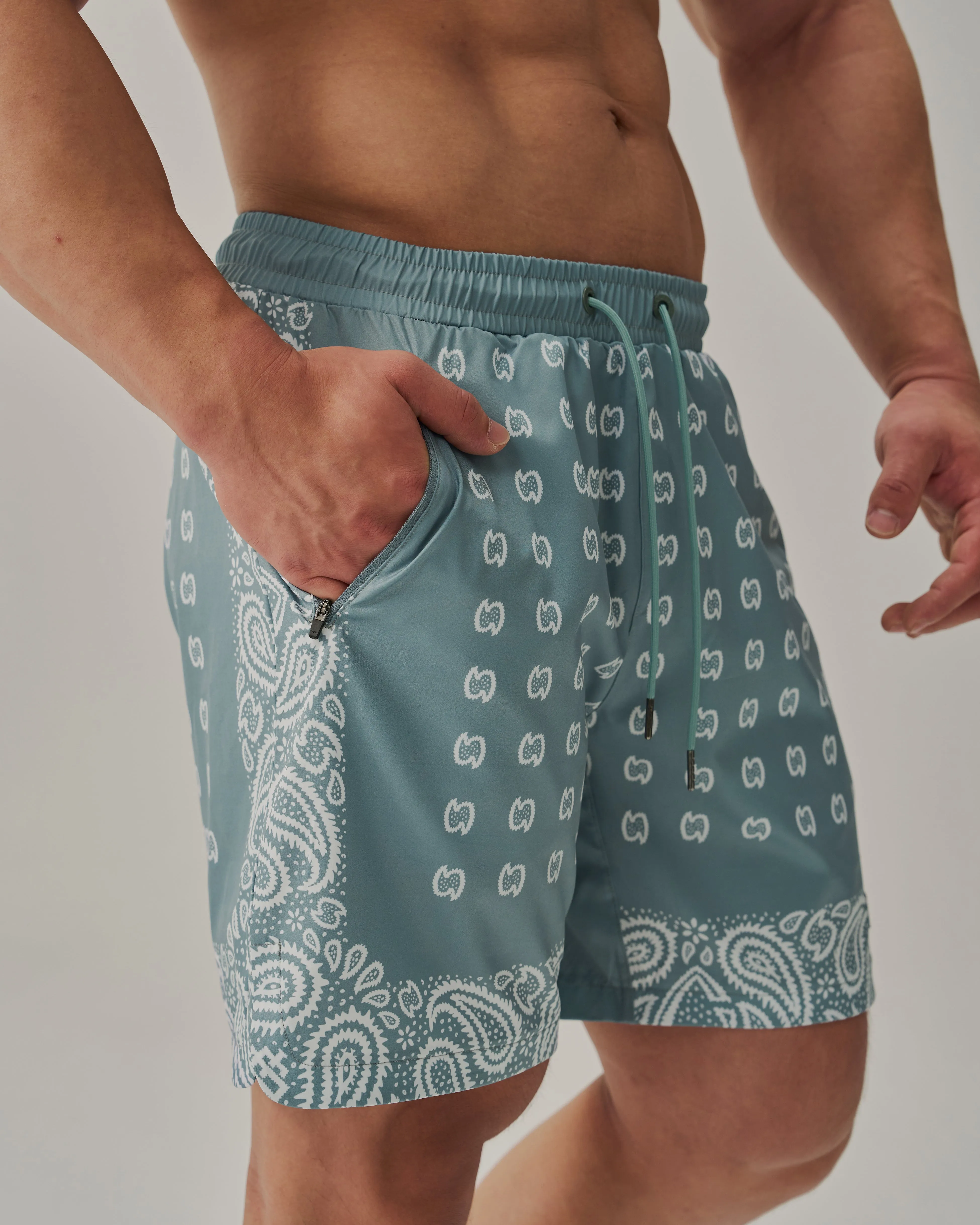 Side Slit Stretch Amoeba Shorts