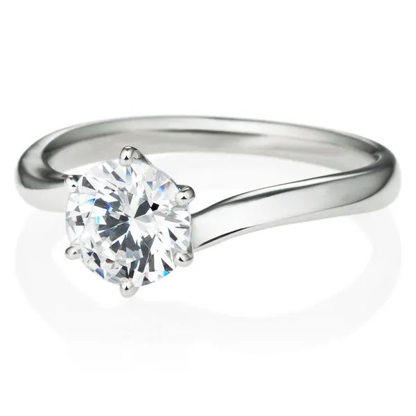 Six Prong Twist Round Brilliant Engagement Ring [Setting Only] - EC009