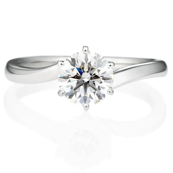 Six Prong Twist Round Brilliant Engagement Ring [Setting Only] - EC009