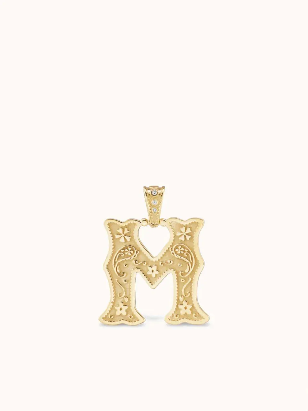 Small Southwestern Letter Charm- Yellow Gold