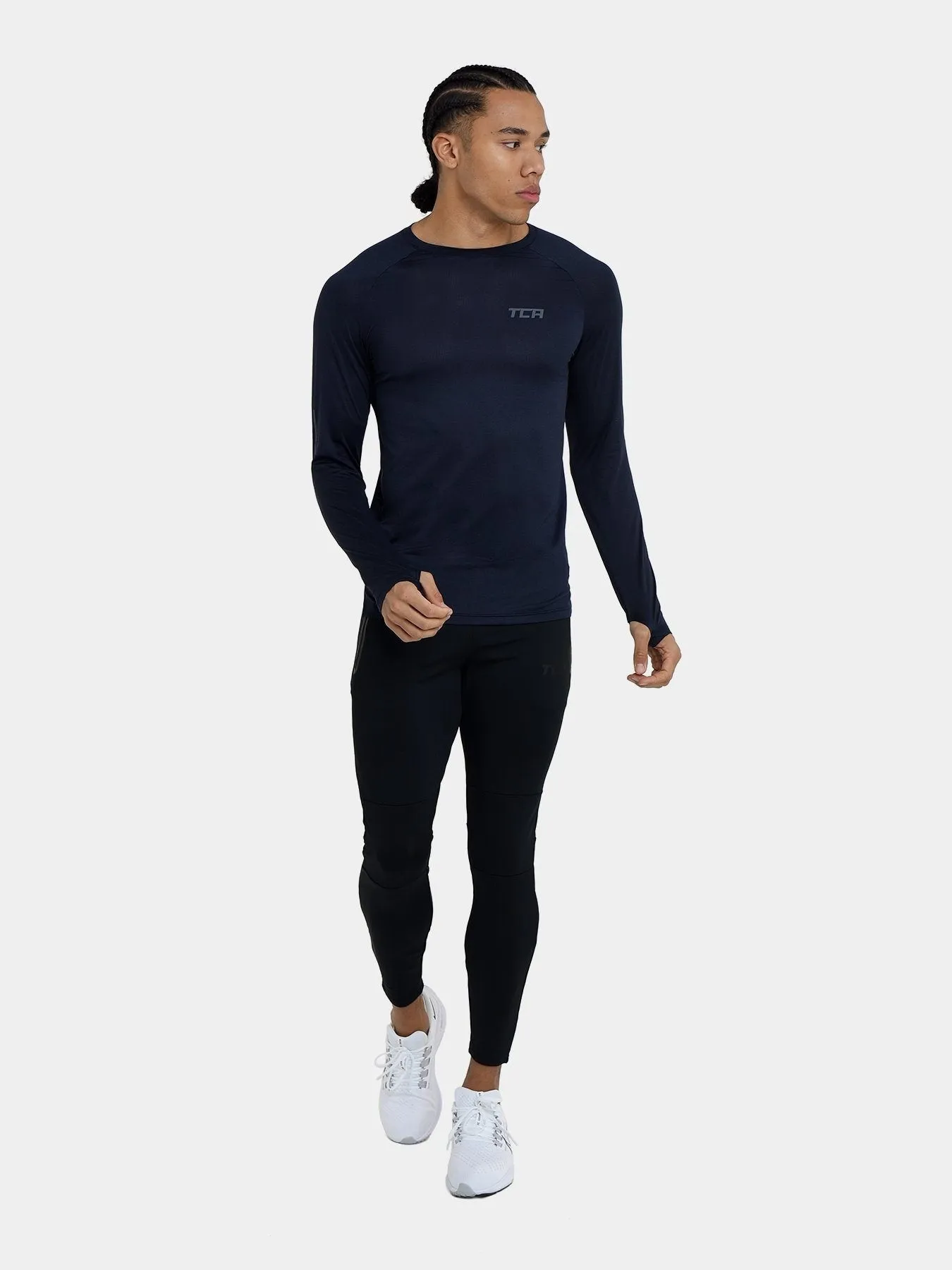 Sonic Long Sleeve Crew Neck Running Top With Thumbholes & Reflective Strips