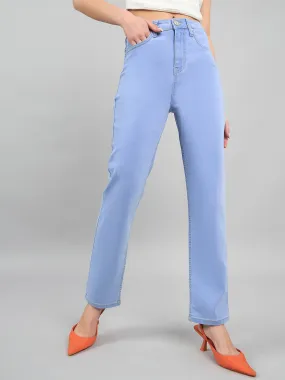 Style Quotient Women Light Blue Straight Fit High Rise Stretchable Jeans