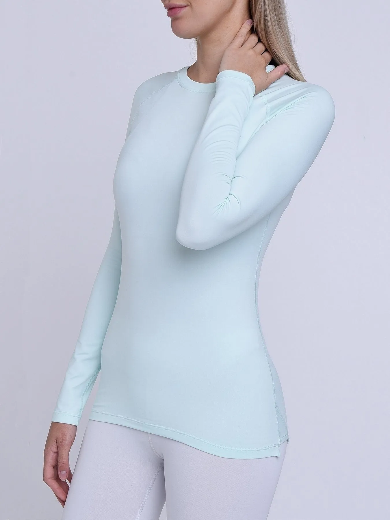 SuperThermal Long Sleeve Compression Base Layer Crew Neck Top for Women With Brushed Inner Fabric