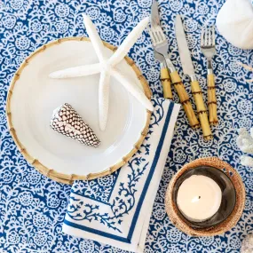 Tapestry Dark Blue Tablecloth 90 Round