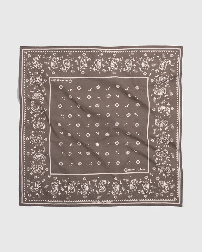 TerraDye Paisley Bandana - Charcoal, Currant