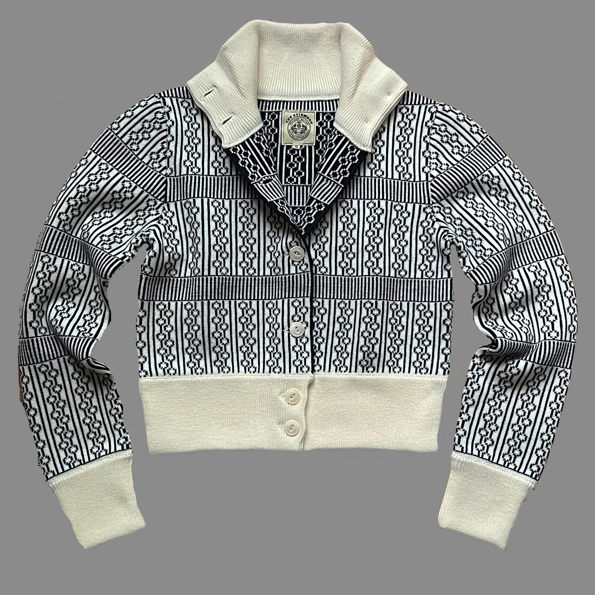 The "Aviemore" Ladies cardigan Cream & Navy Blue