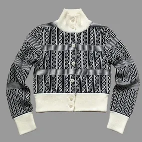 The "Aviemore" Ladies cardigan Navy Blue & Cream