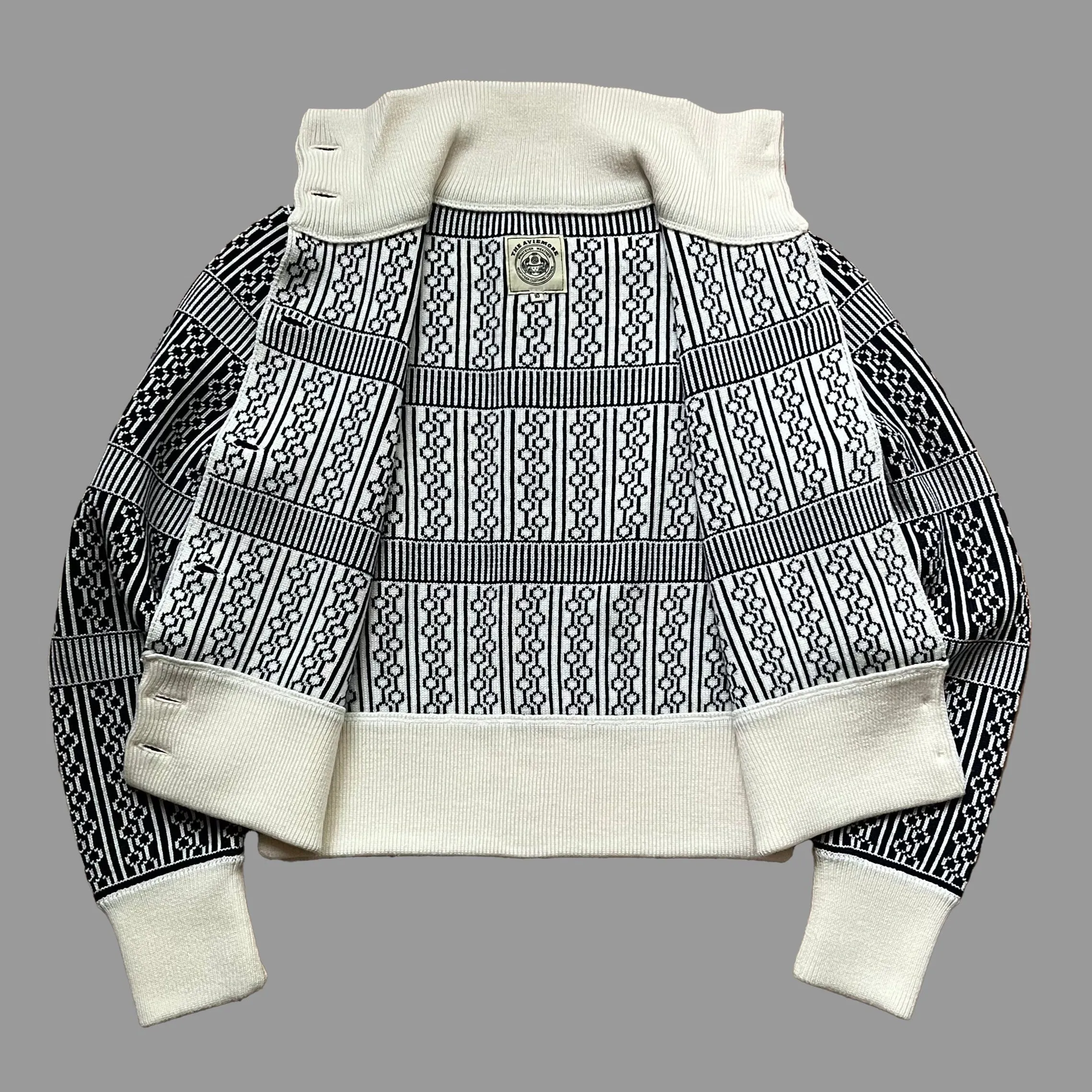 The "Aviemore" Ladies cardigan Navy Blue & Cream