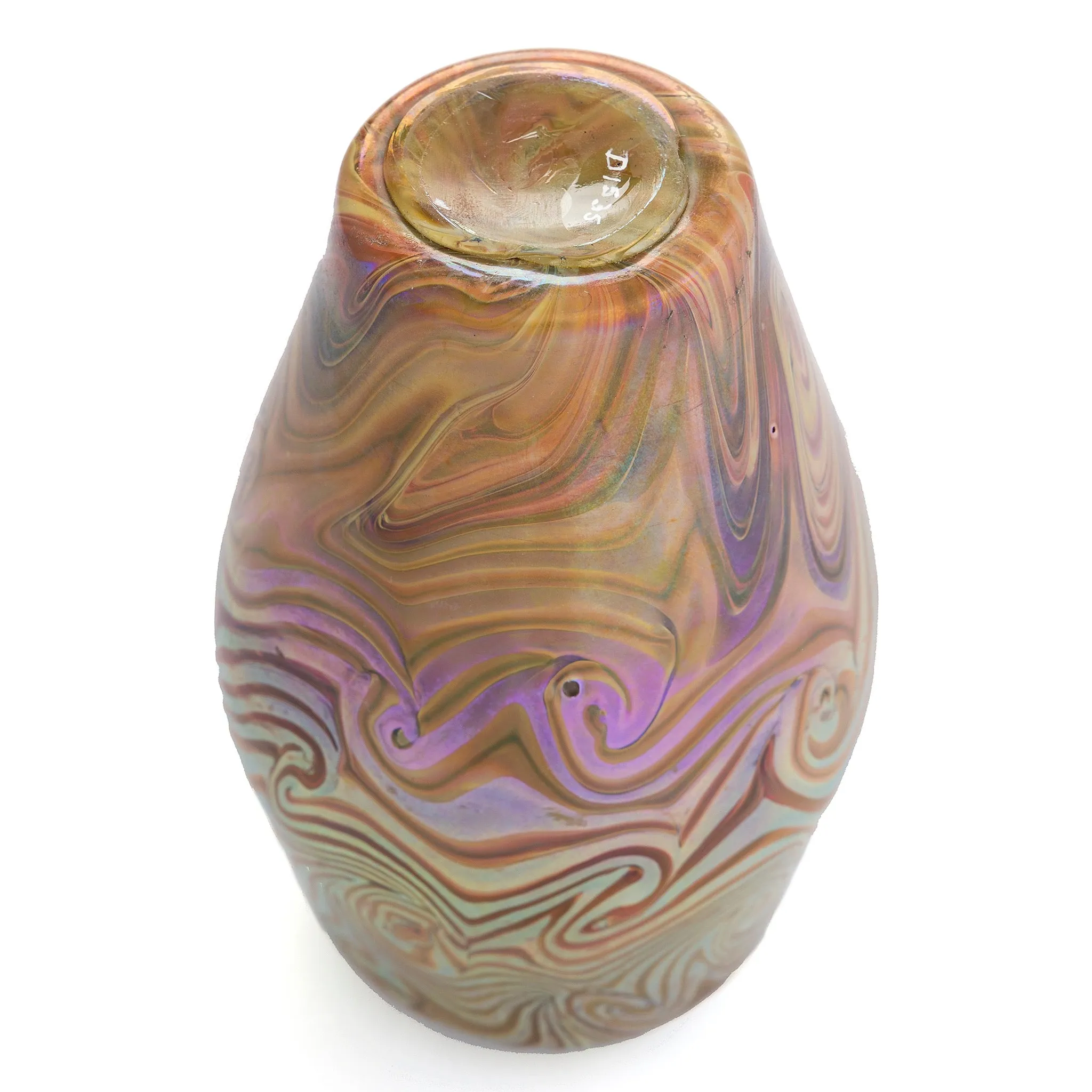 Tiffany Studios New York "Damascene" Favrile Glass Vase