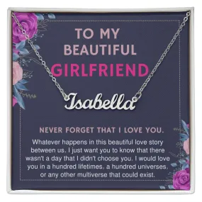 To M Beautiful Girlfriend I Would Love You in a Hundred Lifetimes Custom Name Necklace