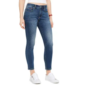 Tommy Jeans Womens Mid-Rise Ankle Skinny Jeans