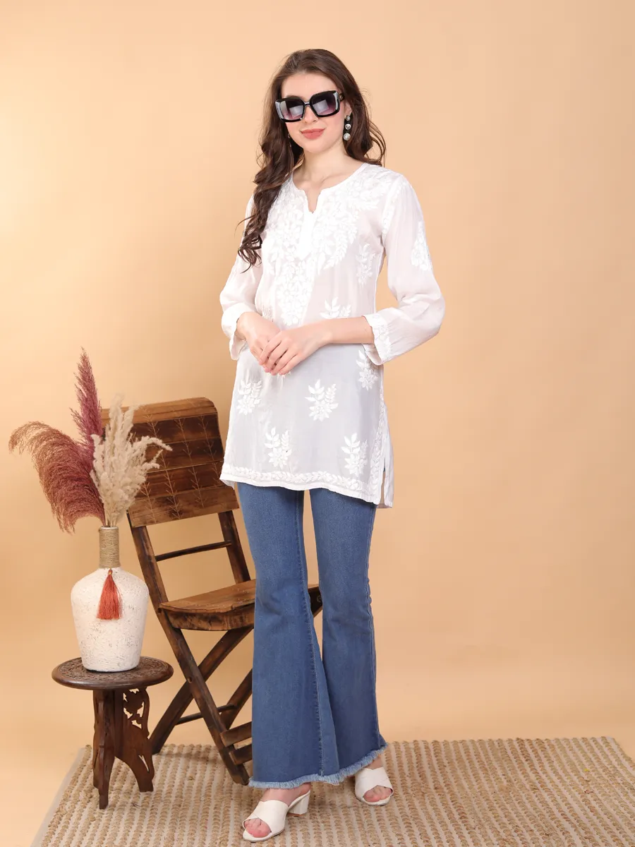 Tripti Muslin Premium Chikankari Short Kurti