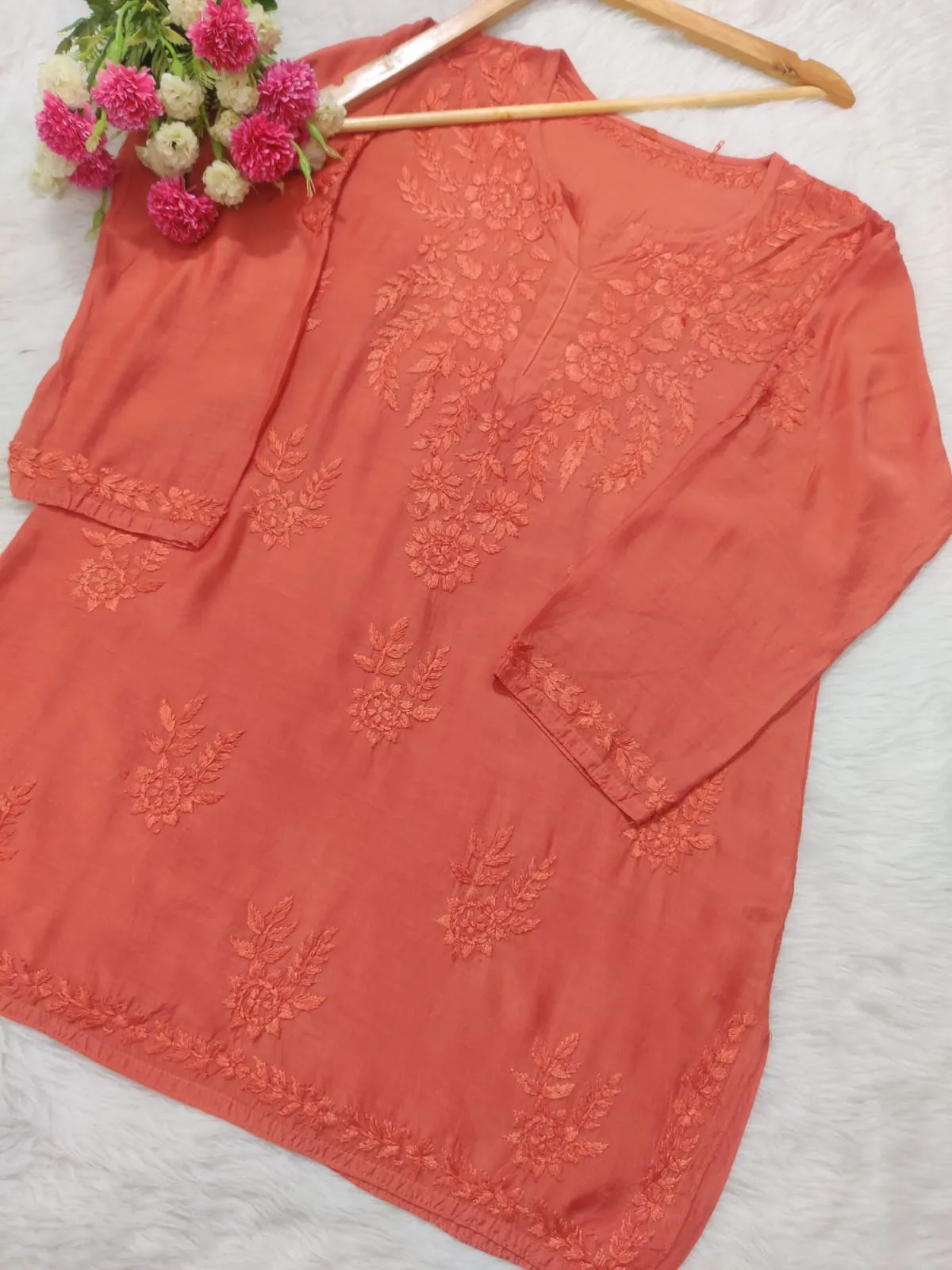 Tripti Muslin Premium Chikankari Short Kurti