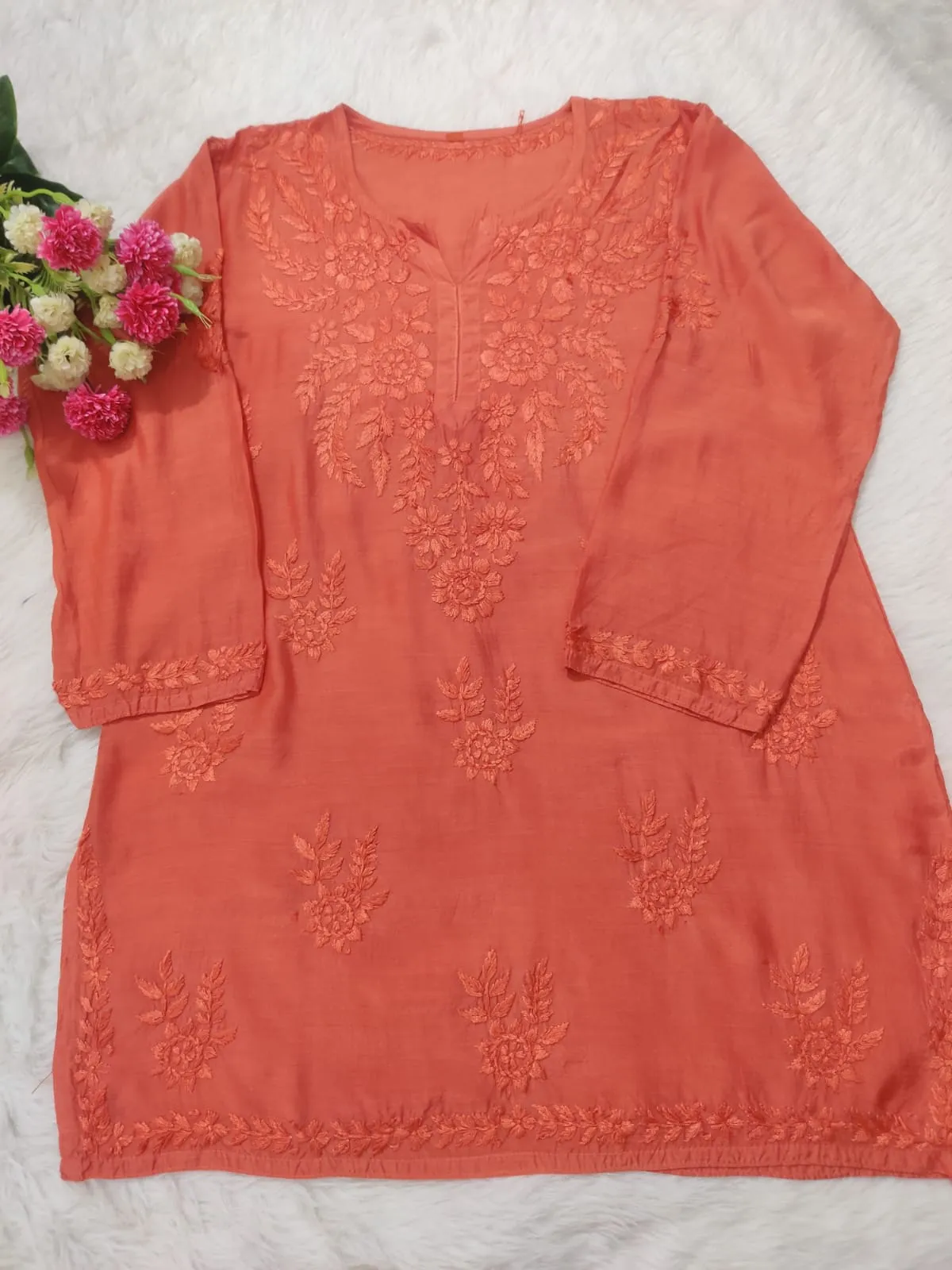 Tripti Muslin Premium Chikankari Short Kurti