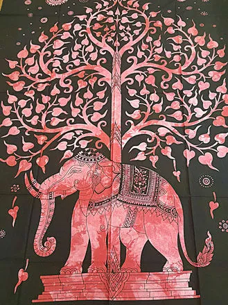 Twin Sized Tree of Life Elephant Tapestry