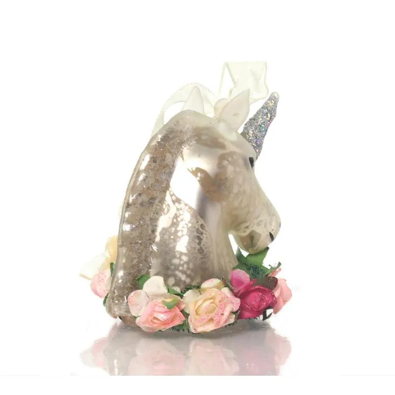 Unicorn Sparkle Glass Ornament