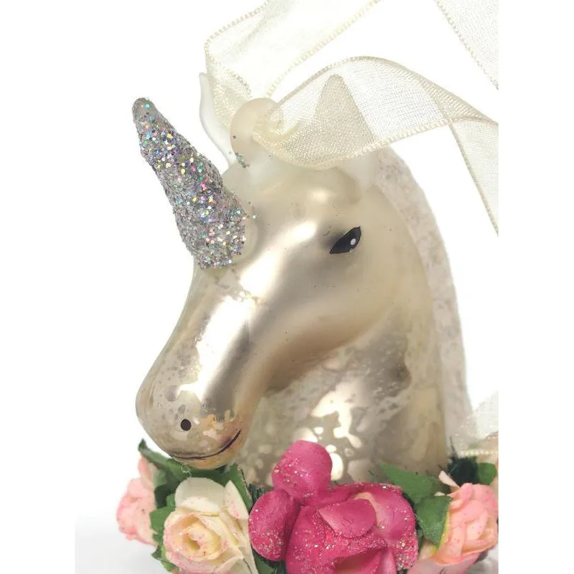 Unicorn Sparkle Glass Ornament