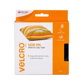 Velcro Brand  Sew on Hook and Loop Tape 20 mm X 5 Meter Black