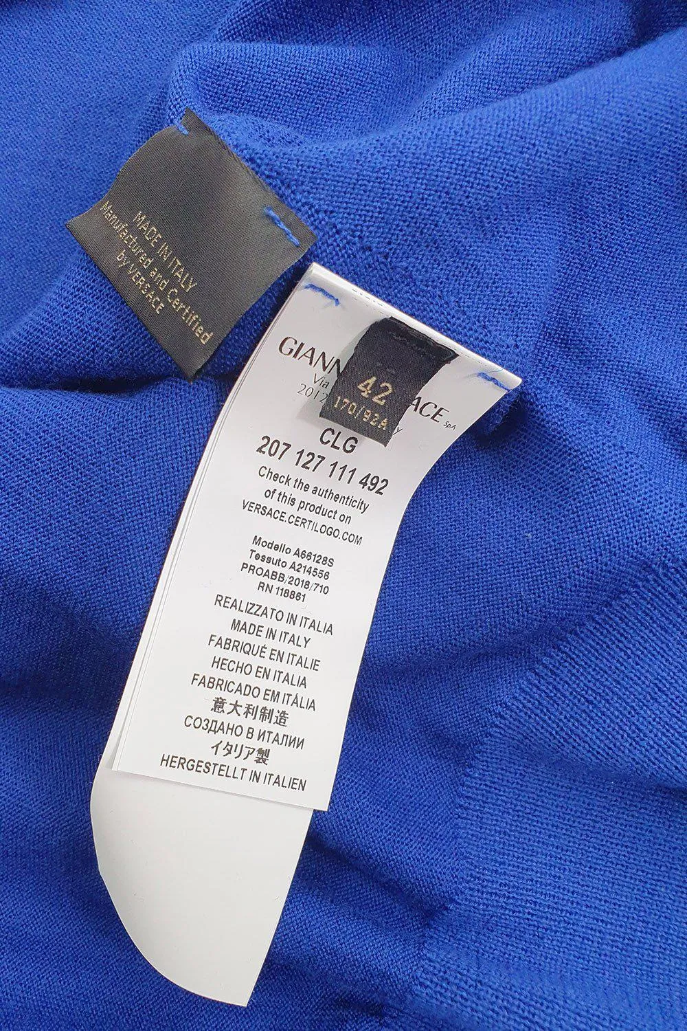 VERSACE Royal Blue Wool Jumper Dress (IT 42)