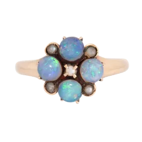 Victorian 4-Stone Opal with Pearl Accents Ring