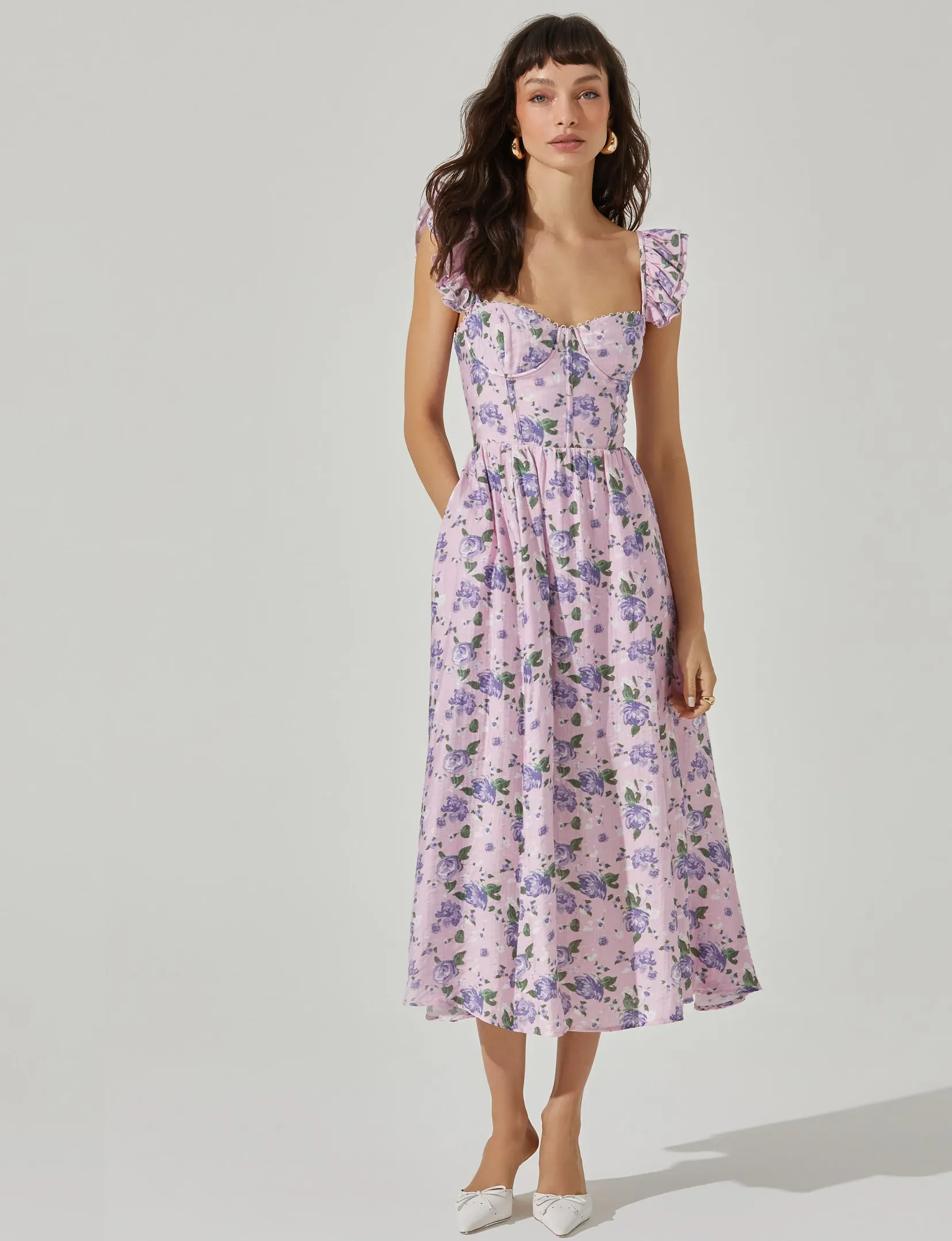 Wedelia Dress, Purple Floral