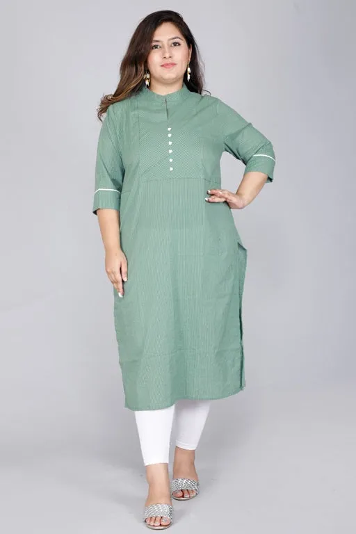 Women's Kantha Cotton Stitched Plus Size Kurta