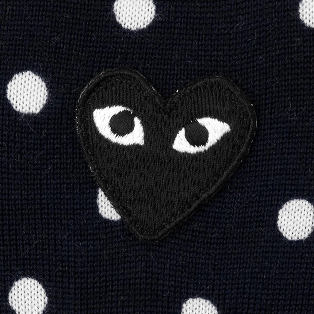 Womens Polka Dot Sweater - Navy