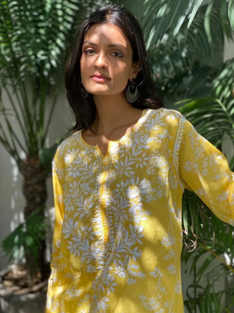 Zainab Chikankari Mulmul Straight Kurti