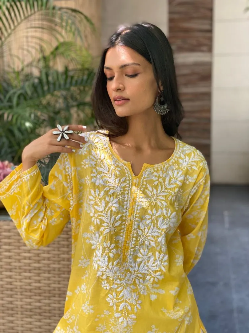 Zainab Chikankari Mulmul Straight Kurti