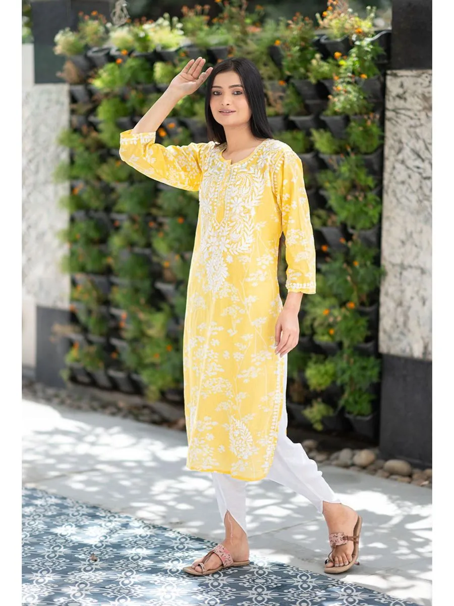 Zainab Chikankari Mulmul Straight Kurti