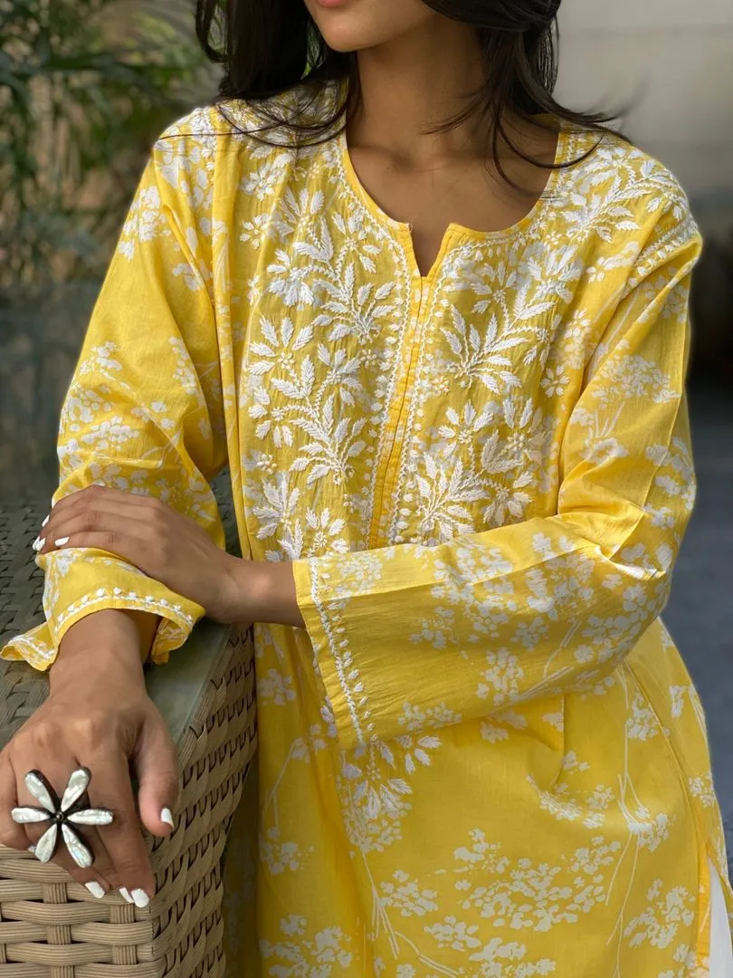 Zainab Chikankari Mulmul Straight Kurti